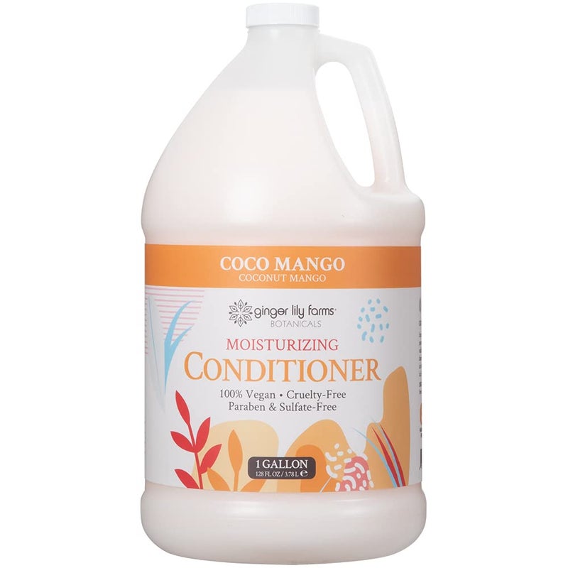 Ginger Lily Farms Botanicals Moisturizing Conditioner for All Hair Types, Coco Mango, 100% Vegan & Cruelty-Free, Coconut Mango Scent, 1 Gallon Refill - Image 1